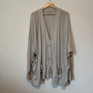 Universal Standard Heathered Gray Button Down Cardigan Sweater Women's Size 3XL